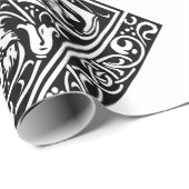 Papier Cadeau Lettre T Monogramme médiéval Art Nouveau (Coin rond)