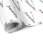 Papier Cadeau Lettre V Monogramme (Coin rond)