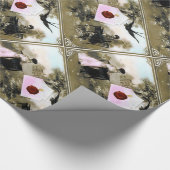 PAPIER CADEAU LETTRE VALENTINE ROMANTIQUE, SCEAU DE CIRE ROUGE A (Coin)