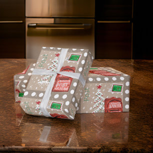 PAPIER CADEAU LETTRES AU PÈRE NOËL POST POINTS POLKA