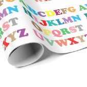 Papier Cadeau Lettres colorées d'ABC (Coin rond)