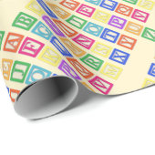 Papier Cadeau Lettres de bloc (Coin rond)