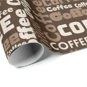 Papier Cadeau Lettres de café gras (Coin rond)