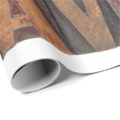 Papier Cadeau lettres de l'alphabet aléatoire - letterpress vint (Coin rond)