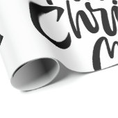 Papier Cadeau Lettres de Noël chrétienne moderne (Coin rond)