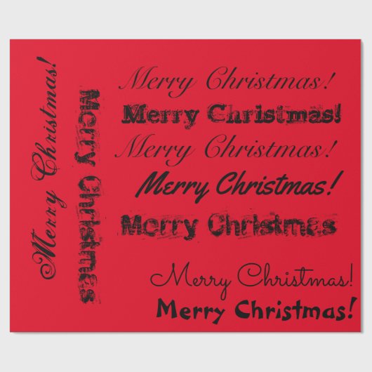 Papier Cadeau Lettres de Noël multipolices (Plat)