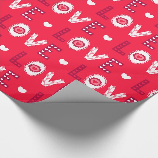 Papier Cadeau Lettres rouges (Coin)