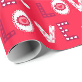 Papier Cadeau Lettres rouges (Coin rond)