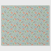 Papier Cadeau leurres de pêche au vert clair (Plat)