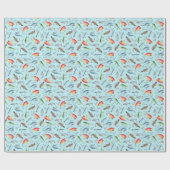 Papier Cadeau leurres de pêche sur le bleu de Celeste (Plat)