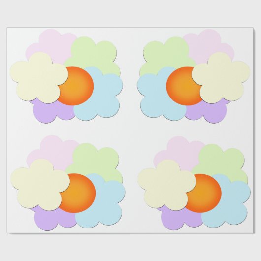 Papier cadeau Lever de soleil pastel (Plat)