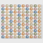 Papier Cadeau Lèvres colorées élégantes (Plat)
