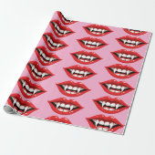 Papier Cadeau Lèvres de vampire rouges (Déroulé)