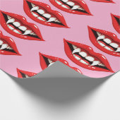 Papier Cadeau Lèvres de vampire rouges (Coin)