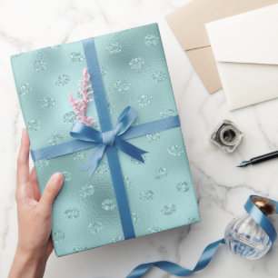 Papier Cadeau Lèvres Étincelantes Menthe XOXO Anniversaire