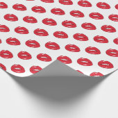 Papier Cadeau Lèvres Rouges Drôles (Coin)