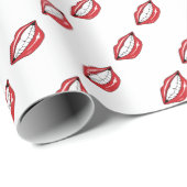 Papier Cadeau Lèvres Rouges Drôles (Coin rond)