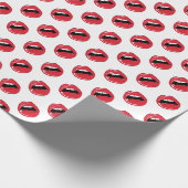 Papier Cadeau Lèvres Rouges Drôles (Coin)