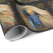 Papier Cadeau Lévrier Afghan (Coin rond)