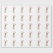 Papier Cadeau Lévrier afghan cher Père Noël…. (Plat)