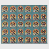 Papier Cadeau Lévrier Afghan Coloré  (Plat)
