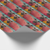 Papier Cadeau Lévrier avec Roses de la Saint-Valentin (Coin)