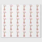 Papier Cadeau Lévrier cher Père Noël…. (Plat)