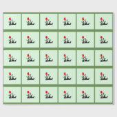 Papier Cadeau Lévrier de sommeil de Joyeux Noël (Plat)