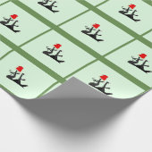 Papier Cadeau Lévrier de sommeil de Joyeux Noël (Coin)