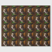 Papier Cadeau Lévrier en robe de la Saint-Patrick (Plat)