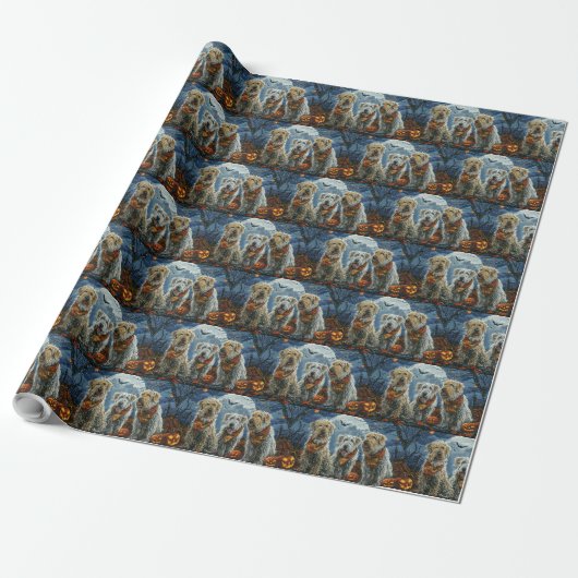 Papier Cadeau Lévrier Halloween Épouvantable (Déroulé)