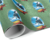 Papier Cadeau L'Express polaire | Arrivée du train encadré de va (Coin rond)