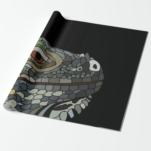 Papier Cadeau Lézard Iguane (Déroulé)