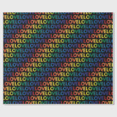 Papier Cadeau LGBT | GAY PRIDE | Rainbow Love On Black (Plat)