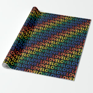 Papier Cadeau LGBT   GAY PRIDE   Rainbow Love On Black