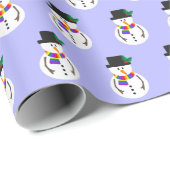 Papier Cadeau LGBT+ Pride Snowman papier à envelopper (Coin rond)