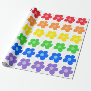 Papier Cadeau LGBT Rainbow Flowers Gay pride Liberté et égalité