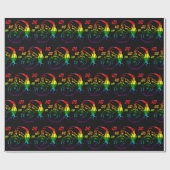 Papier Cadeau LGBTQ Pride Arc en ciel Noël mignonne Père Noël (Plat)