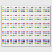 Papier Cadeau LGBTQIA Pride 9 x DRAPEAUX Rainbow Awareness Chic (Plat)