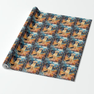 Papier Cadeau L'Halloween Lappund finlandais avec citrouilles ef