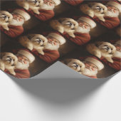 Papier Cadeau Lhasa Apso Avec Noël Festif Du Père Noël (Coin)