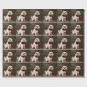 Papier Cadeau Lhasa Apso Chien dans Noël de neige (Plat)