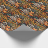 Papier Cadeau Lhasa Apso Chien Moisson d'automne Thanksgiving (Coin)