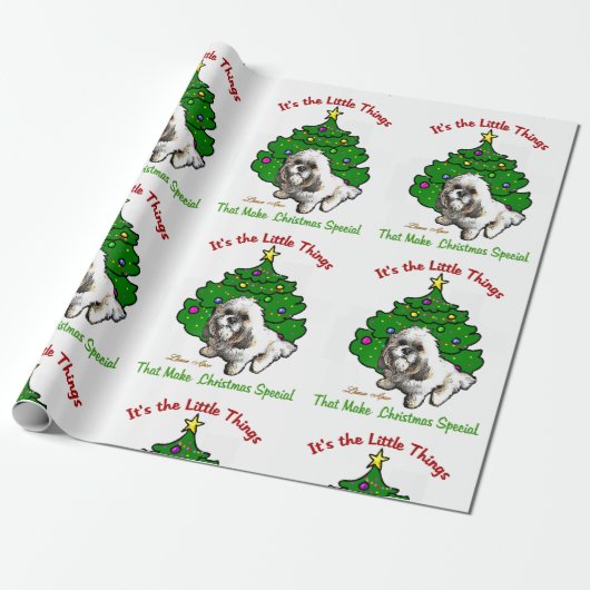 Papier Cadeau Lhasa Apso Noël (Déroulé)