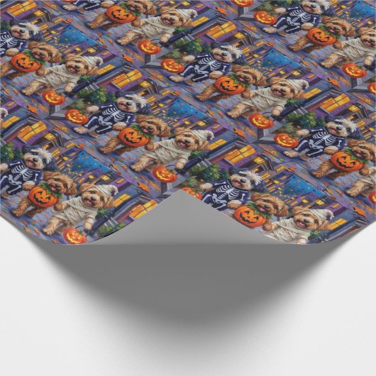 Papier Cadeau Lhassa Apso Trick-or-Treating En Costumes Hallowee (Coin)