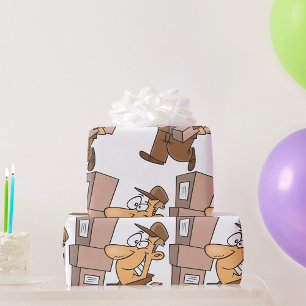 Papier Cadeau L'homme livre des colis