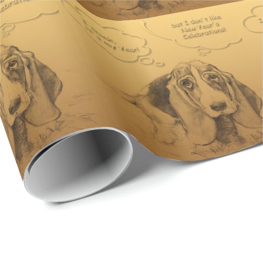 Papier Cadeau L'humoristique année chinoise des chiens de Chien (Coin rond)