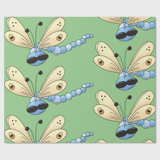 Papier Cadeau libellule (Plat)