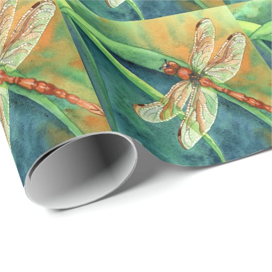 Papier Cadeau Libellule (Coin rond)