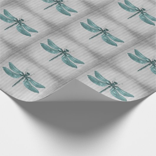 Papier Cadeau libellule à bijoux turquoise (Coin)